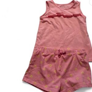 Girls' Pink Ruffle Tank & Smiley Shorts